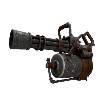 Damascus and Mahogany Minigun (Well-Worn)