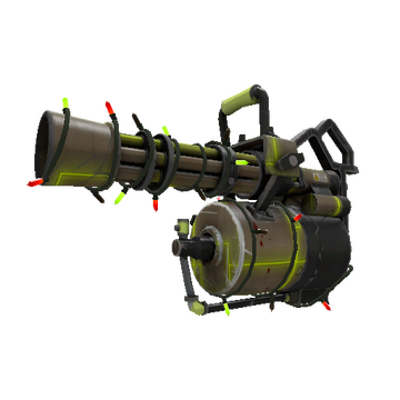 Unusual Festivized Professional Killstreak Uranium Minigun (Field-Tested)