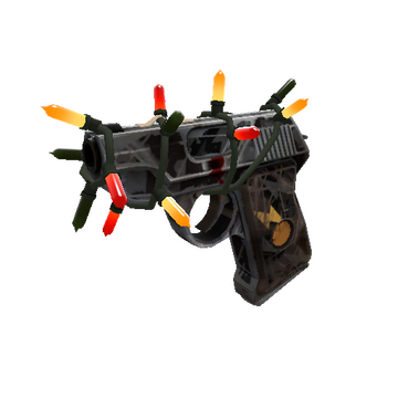 Unusual Festivized Specialized Killstreak Black Dahlia Pistol (Battle Scarred)