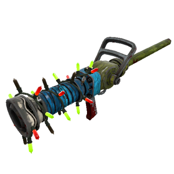 Unusual Festivized Specialized Killstreak Macaw Masked Medi Gun (Battle Scarred)