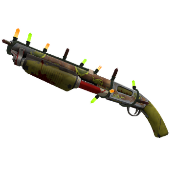 Unusual Festivized Specialized Killstreak Tumor Toasted Shotgun (Battle Scarred)