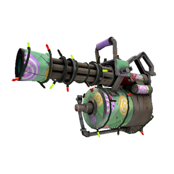 Unusual Festive Specialized Killstreak Brain Candy Minigun (Well-Worn)
