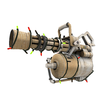 Unusual Festivized Cardboard Boxed Minigun (Minimal Wear)