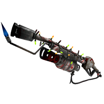 Unusual Festivized Frost Ornamented Flame Thrower (Battle Scarred)