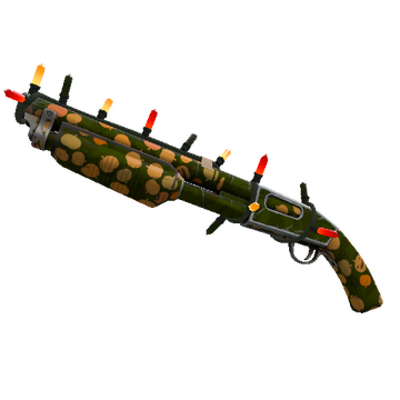 Unusual Festivized Killstreak Gourdy Green Shotgun (Field-Tested)