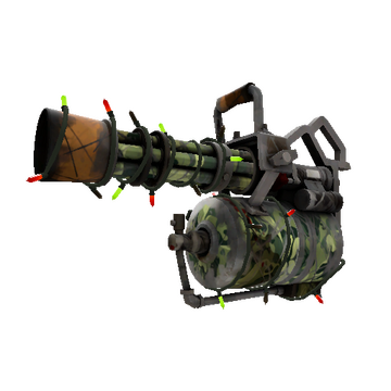 Unusual Festivized King of the Jungle Minigun (Battle Scarred)