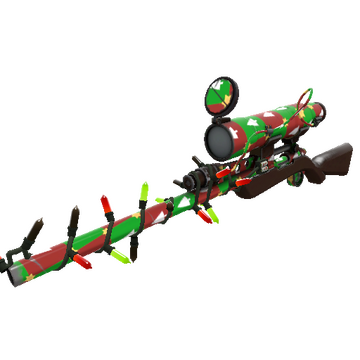 Unusual Festivized Professional Killstreak Gifting Mann's Wrapping Paper Sniper Rifle (Field-Tested)