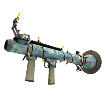 Unusual Festivized Specialized Killstreak Blue Mew Rocket Launcher (Field-Tested)