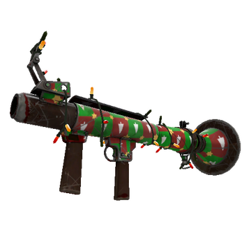 Unusual Festivized Specialized Killstreak Gifting Mann's Wrapping Paper Rocket Launcher (Battle Scarred)