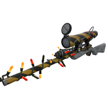 Unusual Festivized Specialized Killstreak Hazard Warning Sniper Rifle (Well-Worn)