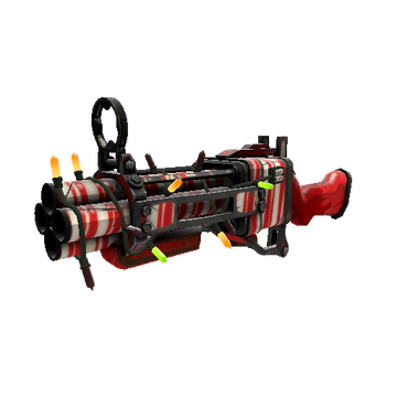 Unusual Festivized Specialized Killstreak Peppermint Swirl Iron Bomber (Well-Worn)